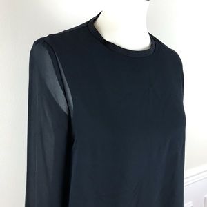 ASOBIO |  Black Long Sleeve Chiffon Blouse